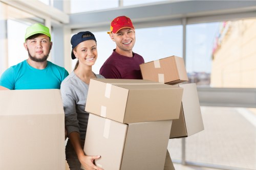Packing boxes for a house move in Leavesgreen