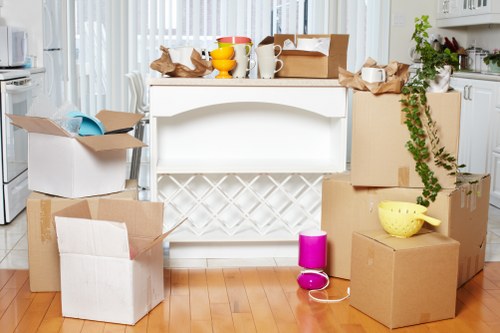 Packed household items prepared for long-term storage